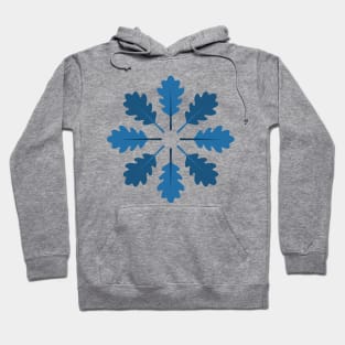 Radial Oak Leaves (Blue) Hoodie